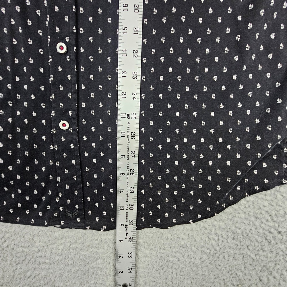 Buttercloth XLT Tall Fit Micro Sailboat Print Shirt Black Flip Cuff Button Up - Picture 5 of 6